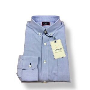 UNTUCKit Mens Large Blue Wrinkle Free Button Down Shirt Hillside NWT